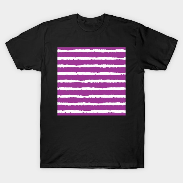 Purple Horizontal Stripe Seamless Pattern T-Shirt by 2CreativeNomads